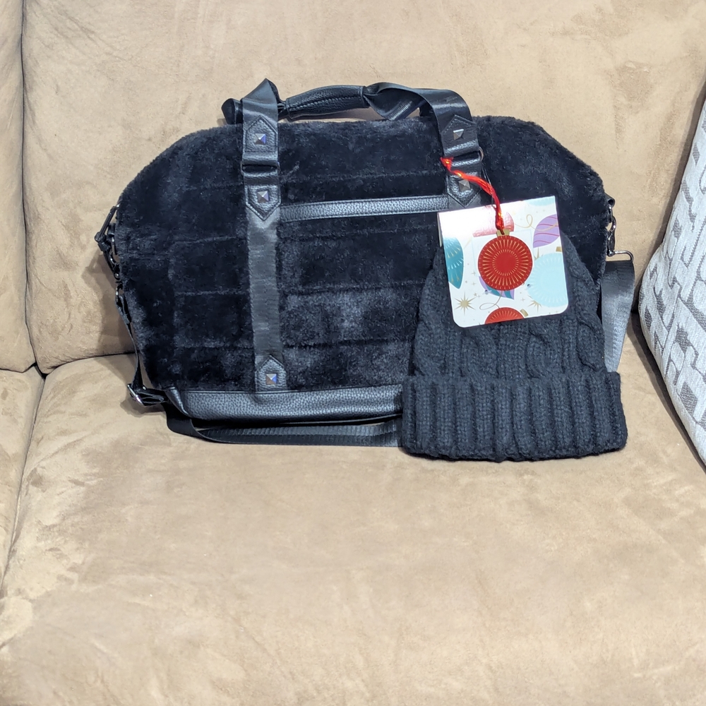 Cynthia Rowley Black Faux Fur Tote